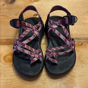 Chaco Multi-Strap Sandals in Black and Purple